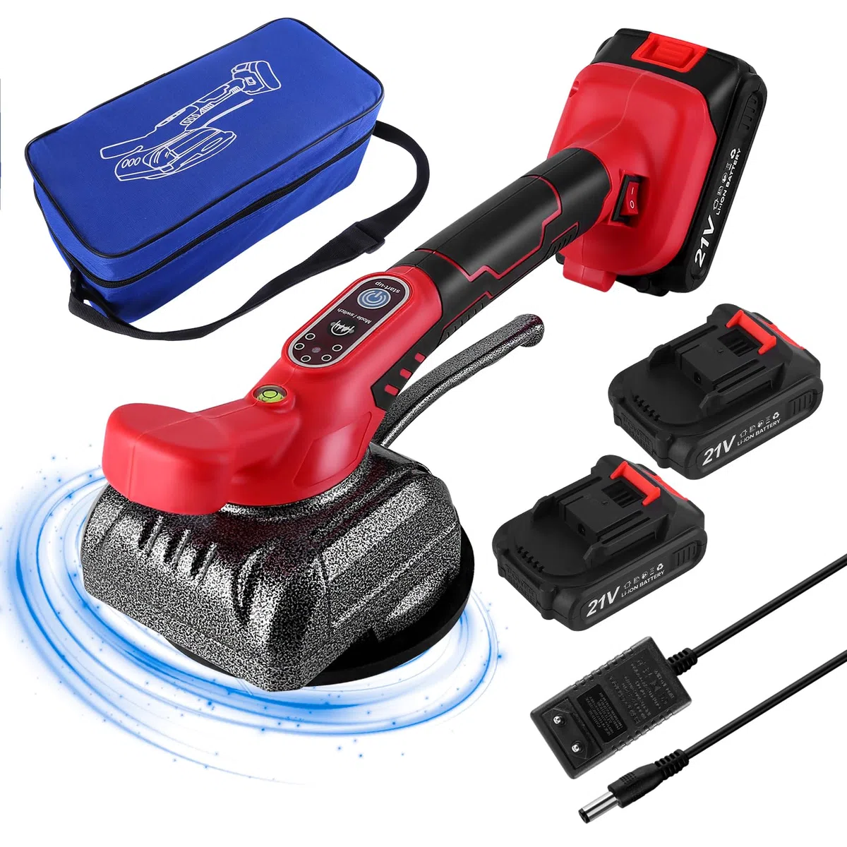 Vibradores de azulejos a batería, EUWLY 21V Máquina de azulejos de alta capacidad de carga Azulejos de piso de pared Colocación de herramientas vibratorias Herramientas con ventosa