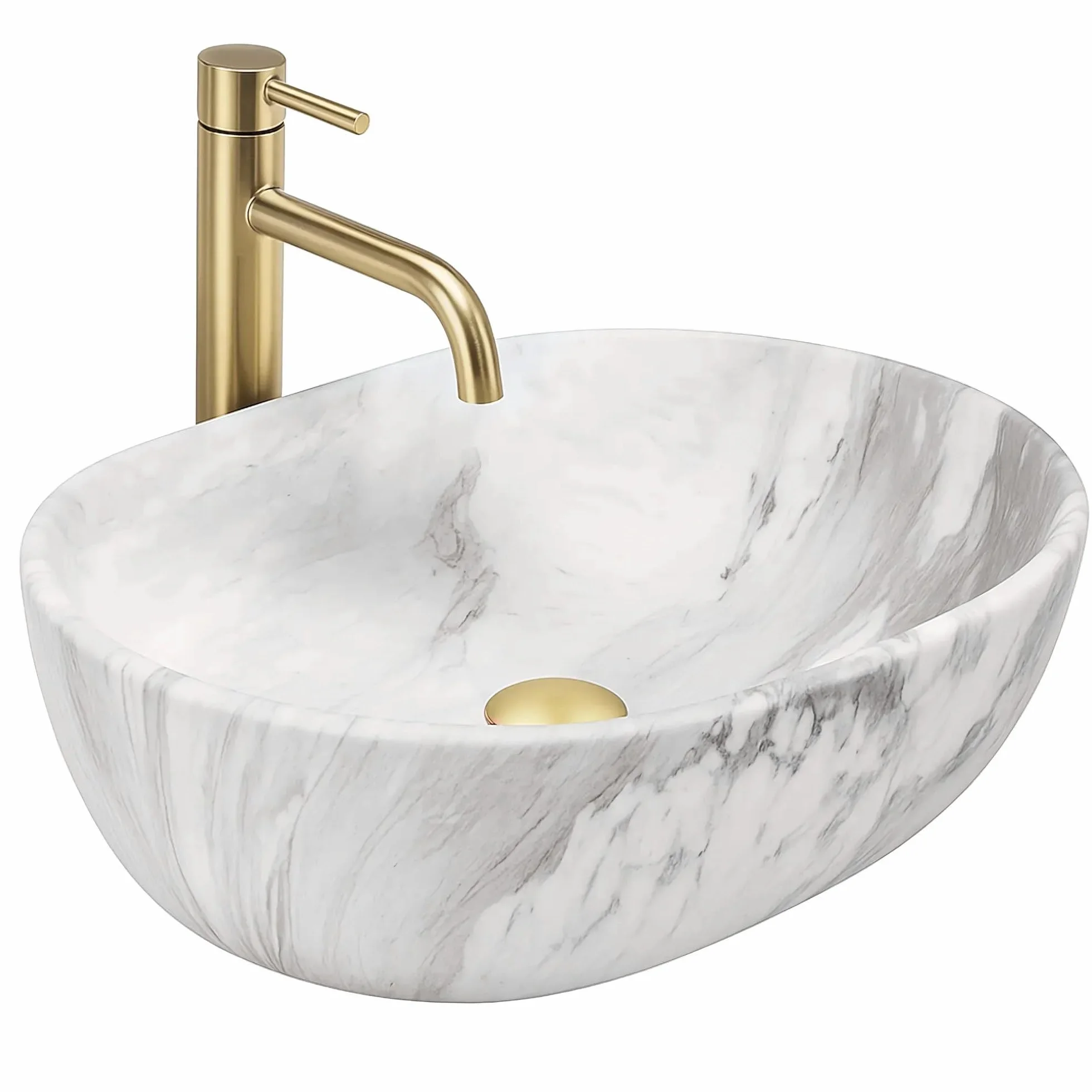 Lavabo Sobre Encimera Rea Amelia Ash Matt Beige 48X34,5X13,5Cm