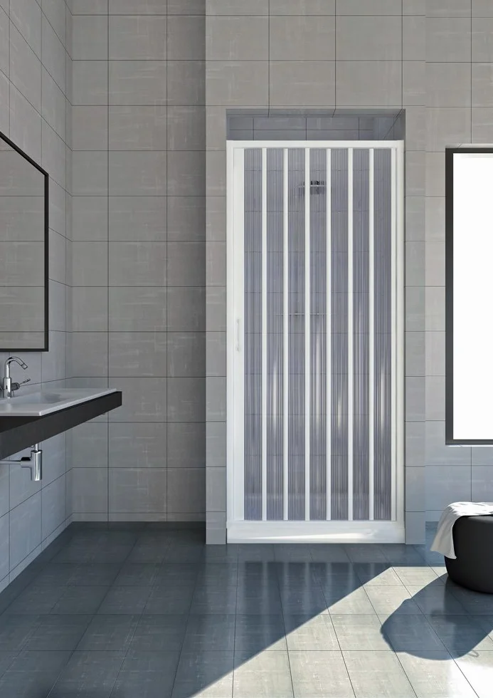 Rollplast BVEN2LONCC28090 - Cabina de ducha plegable con puerta, 90 x 185 cm, fabricada en PVC, un lado, puerta individual con apertura lateral (blanco)
