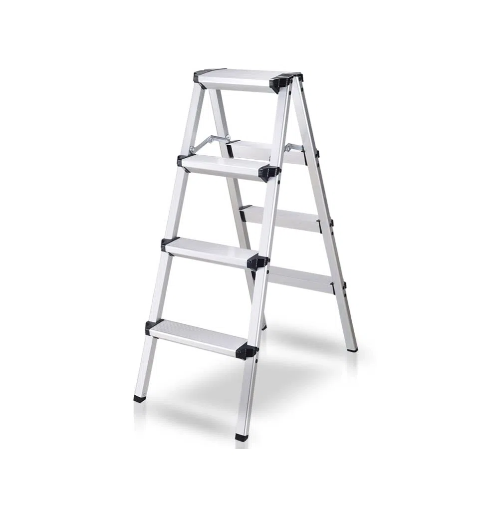 TREPPE Escalera Aluminio Plegable Tijera Doble Cara 4 Peldaños