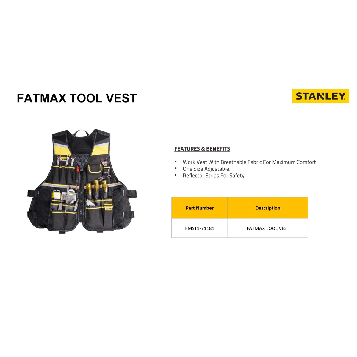 STANLEY FMST1-71181 - Chaleco porta herramientas