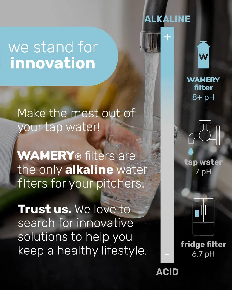 Wamery Reemplazo del Filtro de Agua 3-Pack. Se Adapta a jarras Brita. Purificador y Ionizador. Certificado NSF/ANSI. Reduce el Cloro y los Metales Duros del Agua.