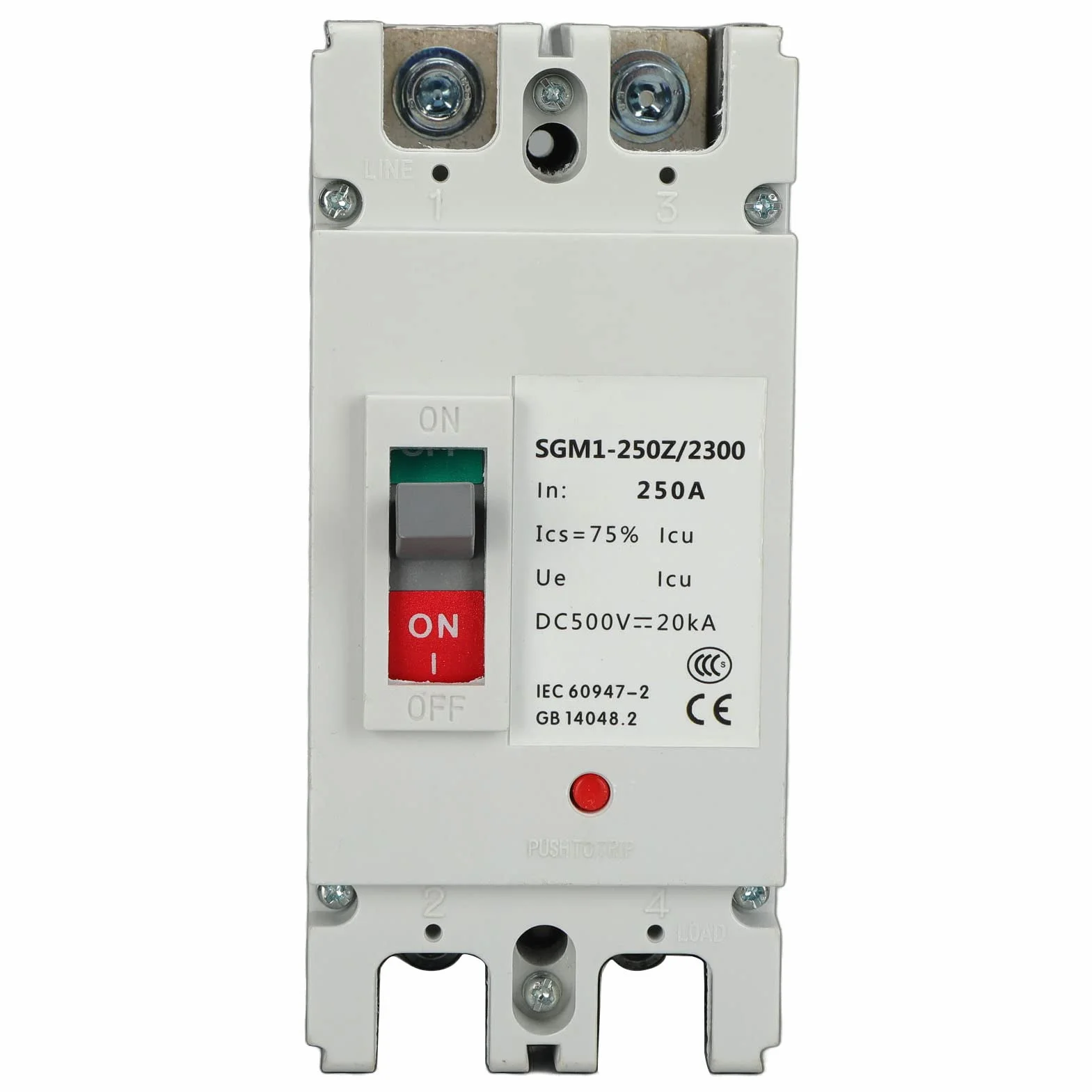 Generic Disyuntor, 2P MCCB Protector de Aislador de Interruptor de Protección de Batería Solar 250A 500V DC, con Capacidad de Ruptura 20KA, para Sistemas Hidroeléctricos de Energía