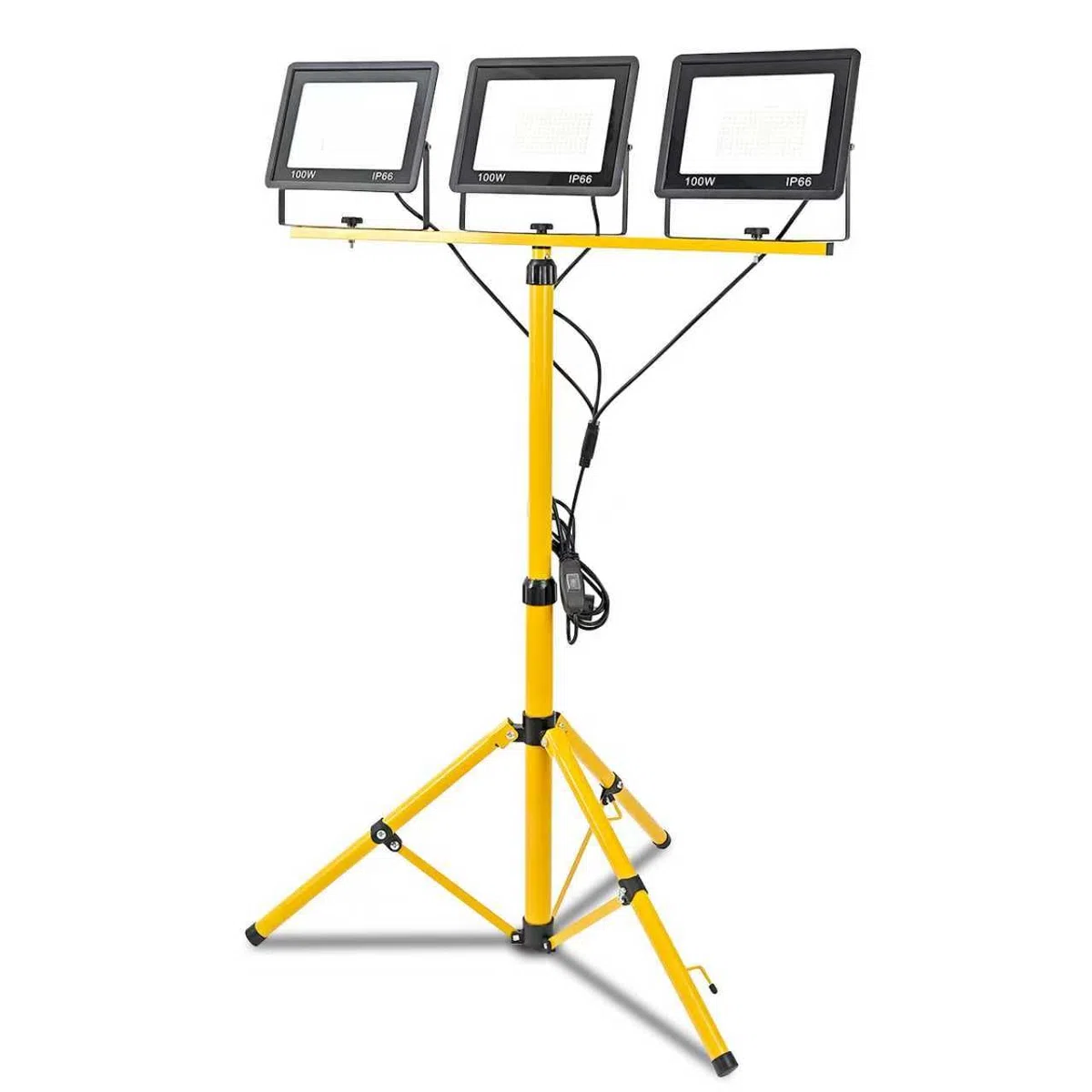 Foco LED de 300 W, 30.000 lm, luz de trabajo superbrillante, con trípode ajustable y cable de 3 m, enchufe europeo, resistente al agua, IP66, para garaje, taller, obra, color blanco frío (300 W)