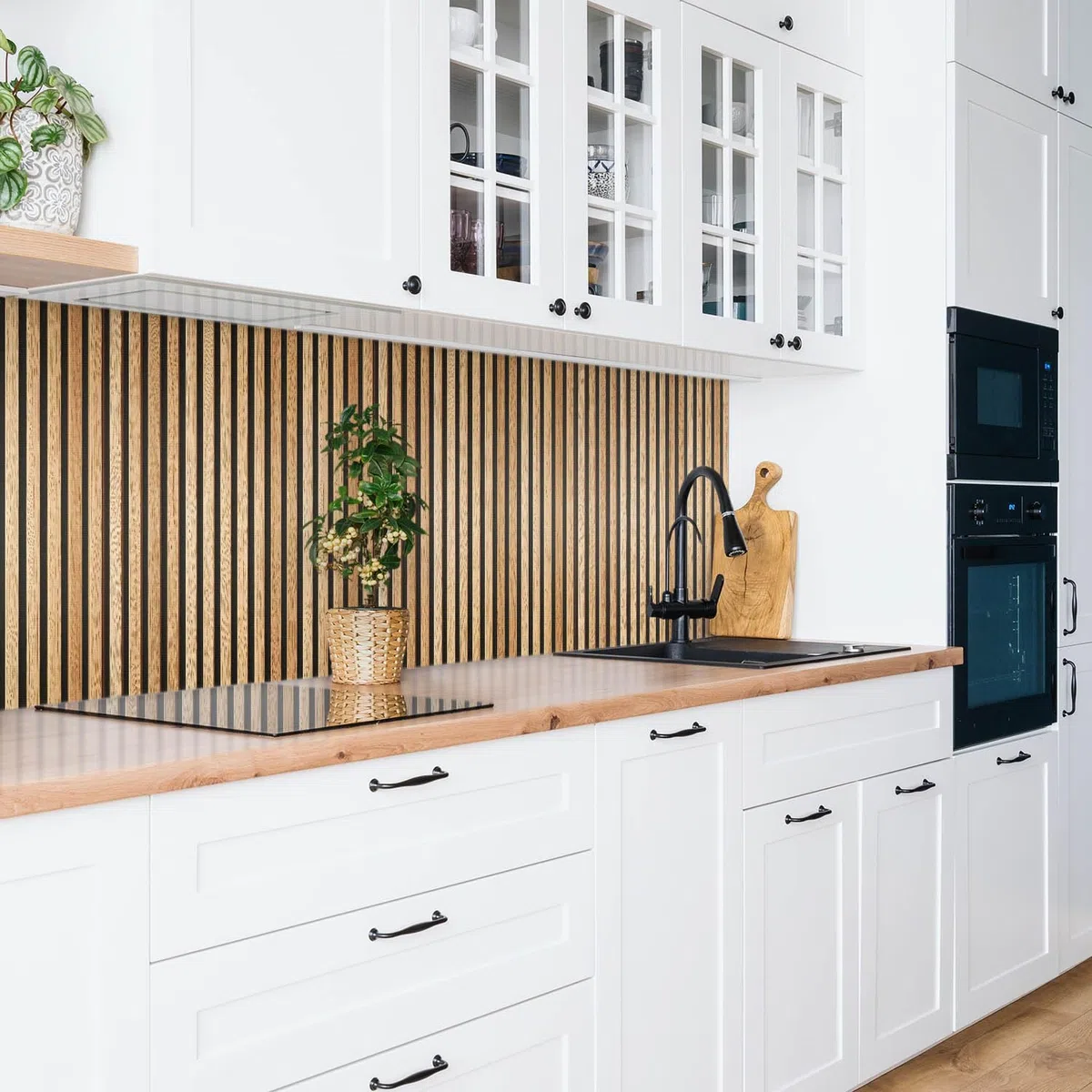 Tulup Panel de Pared para la Cocina Autoadhesivo Baño PVC 100x50cm Adhesivo Impermeable - Tableros de láminas de madera