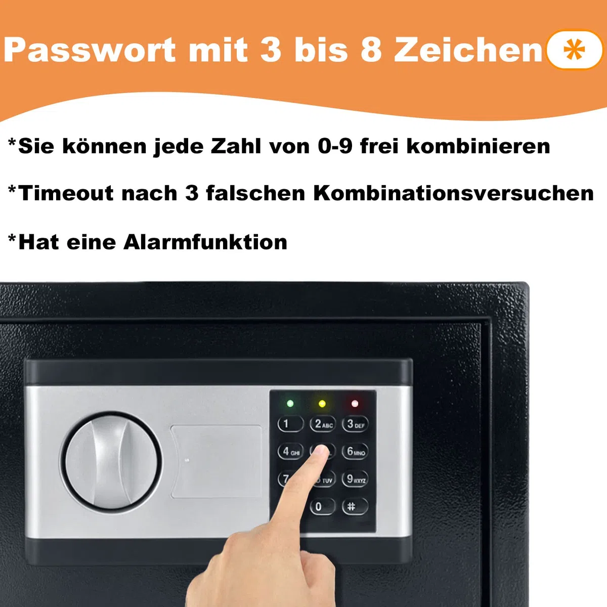UISEBRT Caja Fuerte Electrónica - Caja Fuerte Pequeña de Acero - Caja Fuerte de Seguridad con Digital Código y 2 Llaves de Emergencia - Para Muebles Casa Oficina Hotel - Negro