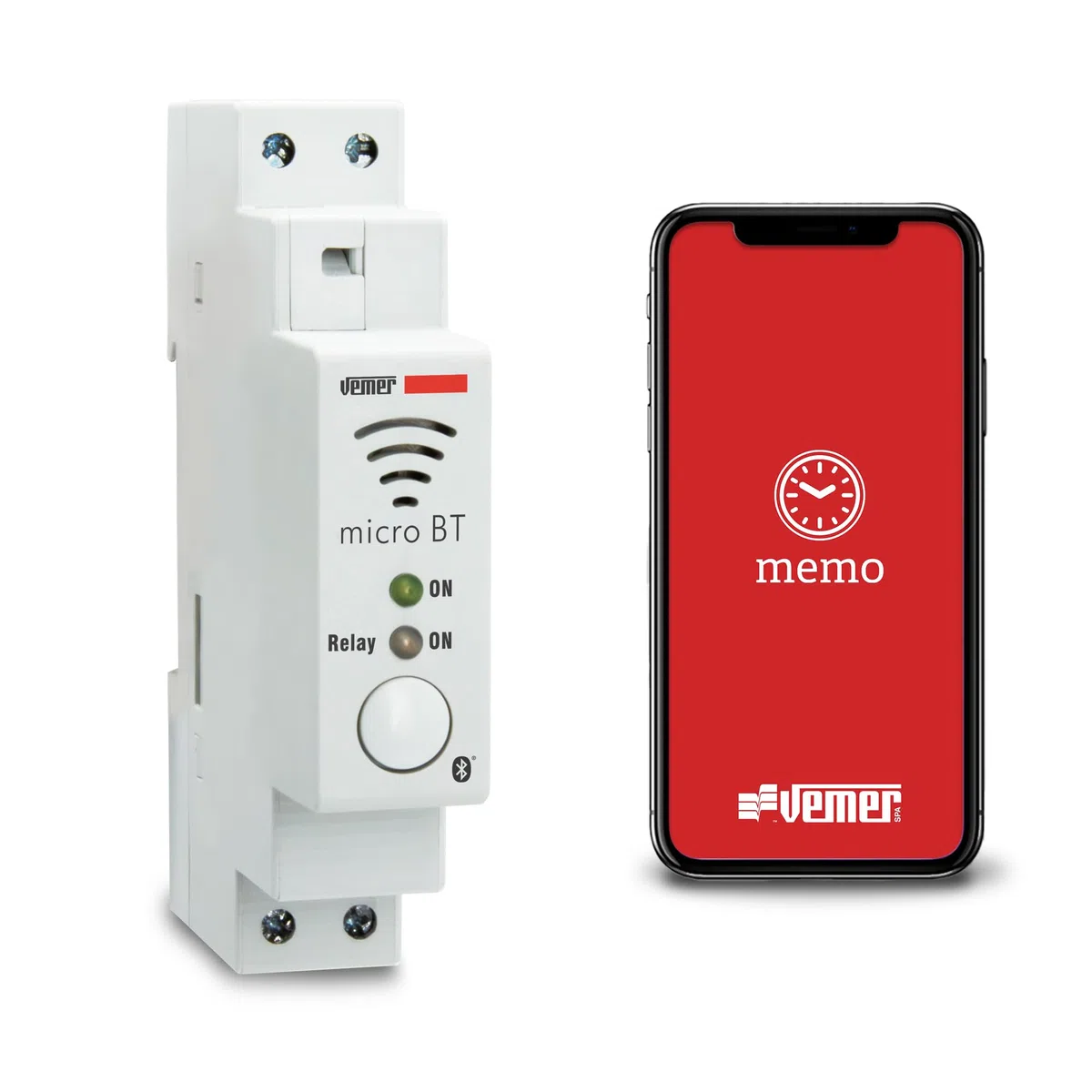 VEMER VE797200 MICRO BT - Interruptor Horario Astronómico con Bluetooth y APP dedicada, Temporizador para Riel DIN de 1 Módulo, Blanco