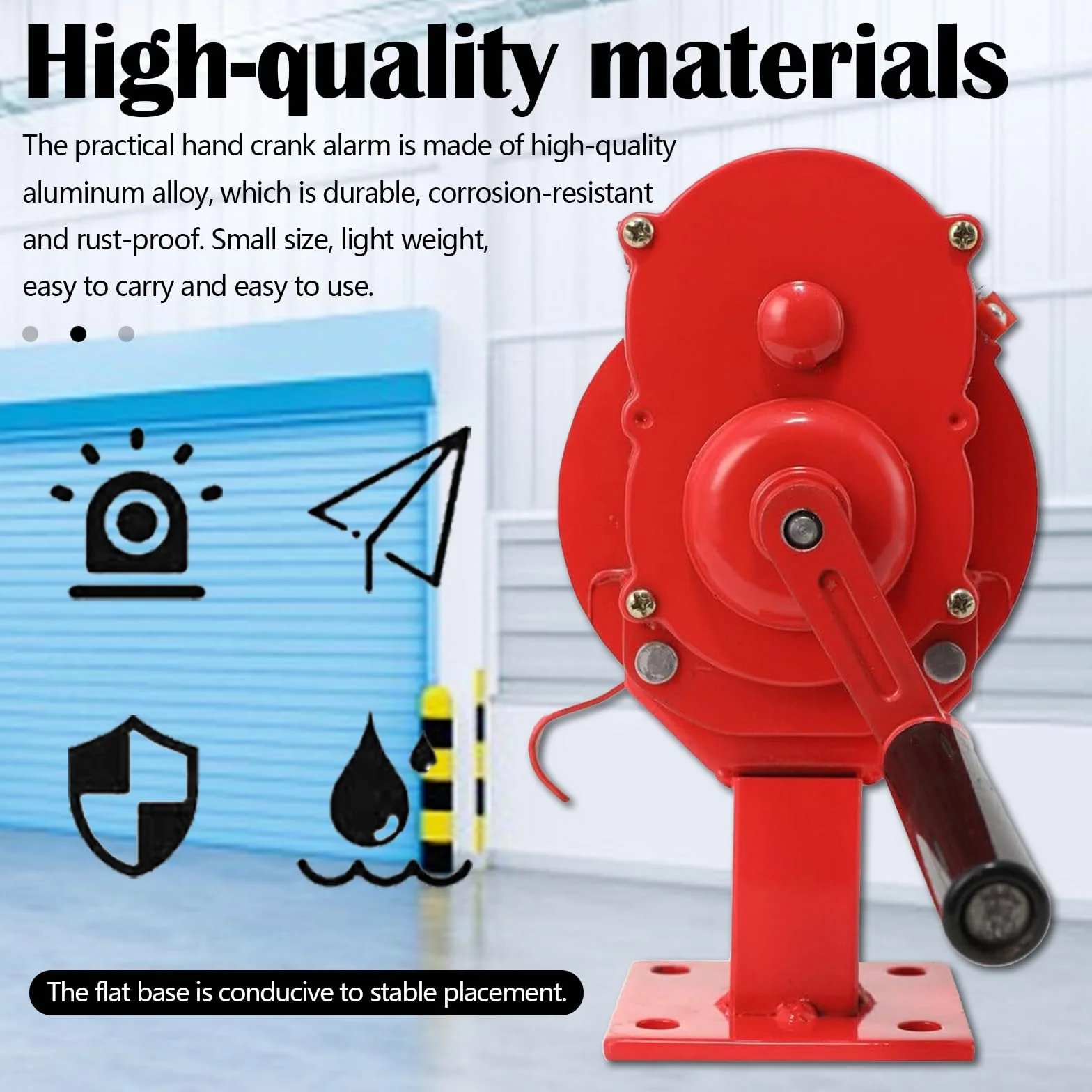 Sirena De Mano, Alarma Manual Portátil 110 Db, Operada Manualmente, Rojo