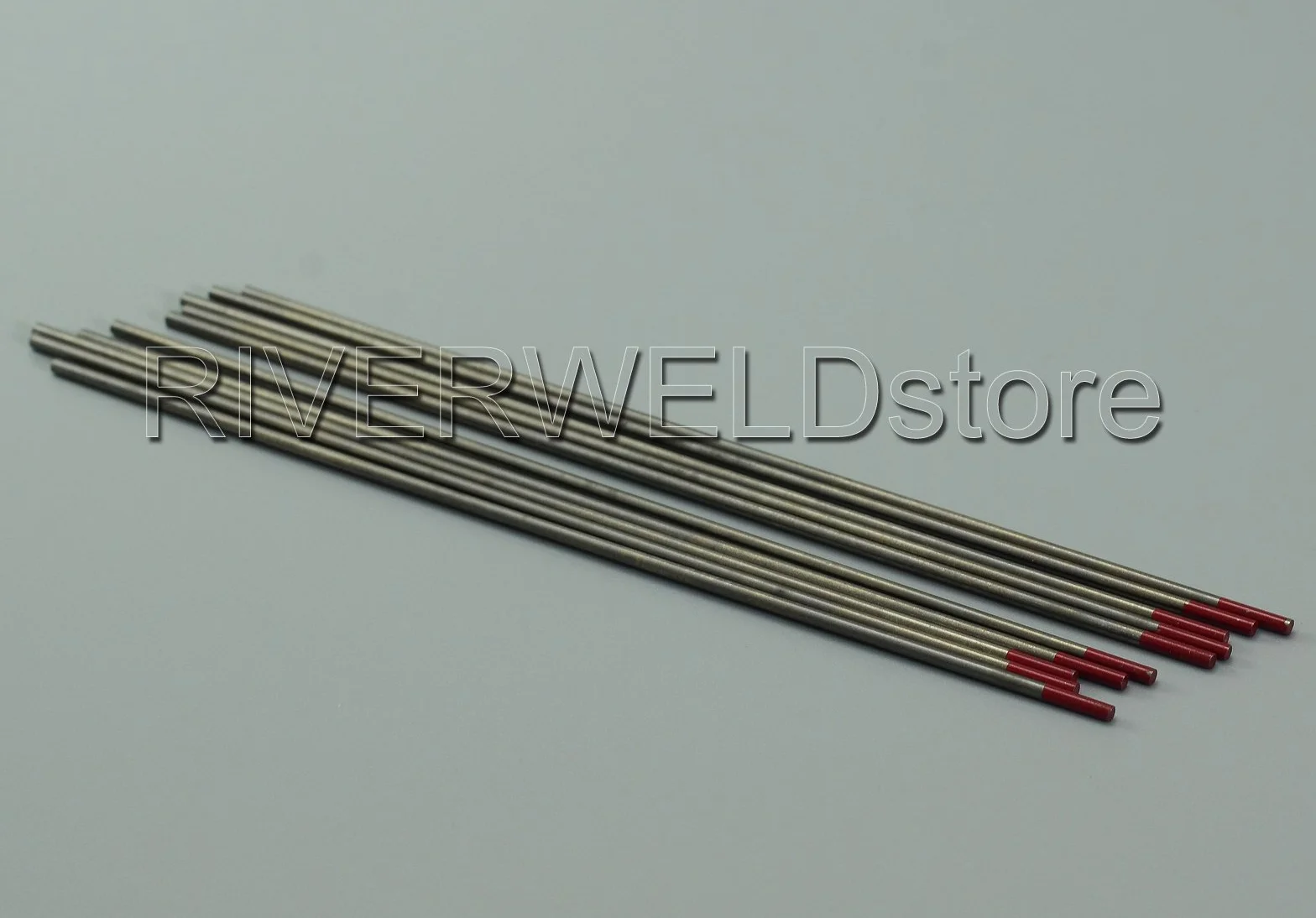 RIVERWELD Electrodo de tungsteno para soldadura TIG rojo WT20 toriado al 2% 2,0 mm x 150 mm 10 unidades